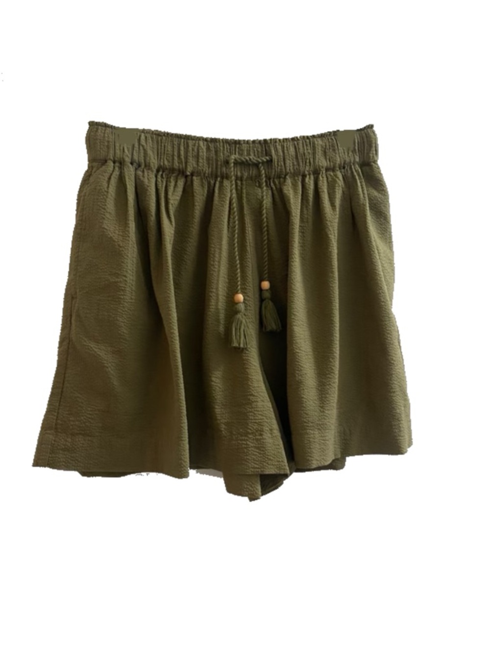 Faherty Olive Green Tassel Drawstring Shorts
